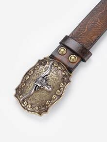 1入組新品到貨女性復古時尚休閒壓花皮帶,流行腰帶適合女士