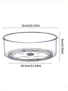 Clear Round Rotating Storage Organizer - White - View 3