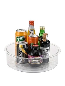 Clear Round Rotating Storage Organizer - White - View 2