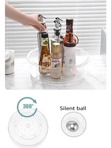 Clear Round Rotating Storage Organizer - White - View 6