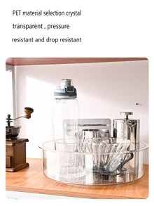 Clear Round Rotating Storage Organizer - White - View 7