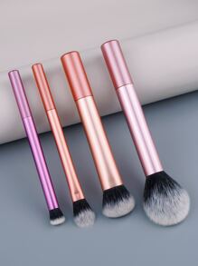 4件套彩色专业化妆刷套装，铝制手柄，包含散粉刷、轮廓刷、遮瑕刷、眼影刷，便携旅行装，化妆刷套装，化妆刷套装，化妆刷套装，全套化妆刷，化妆刷套装，全套化妆工具，化妆刷套装，化妆刷套装，化妆礼盒套装