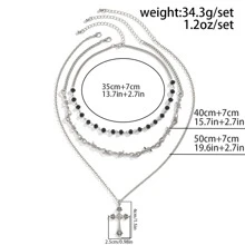 1pc Gothic Style Cross Pendant Choker Necklace With Lock Decoration And Cror Heart Detail - multi-layered cross - View 2