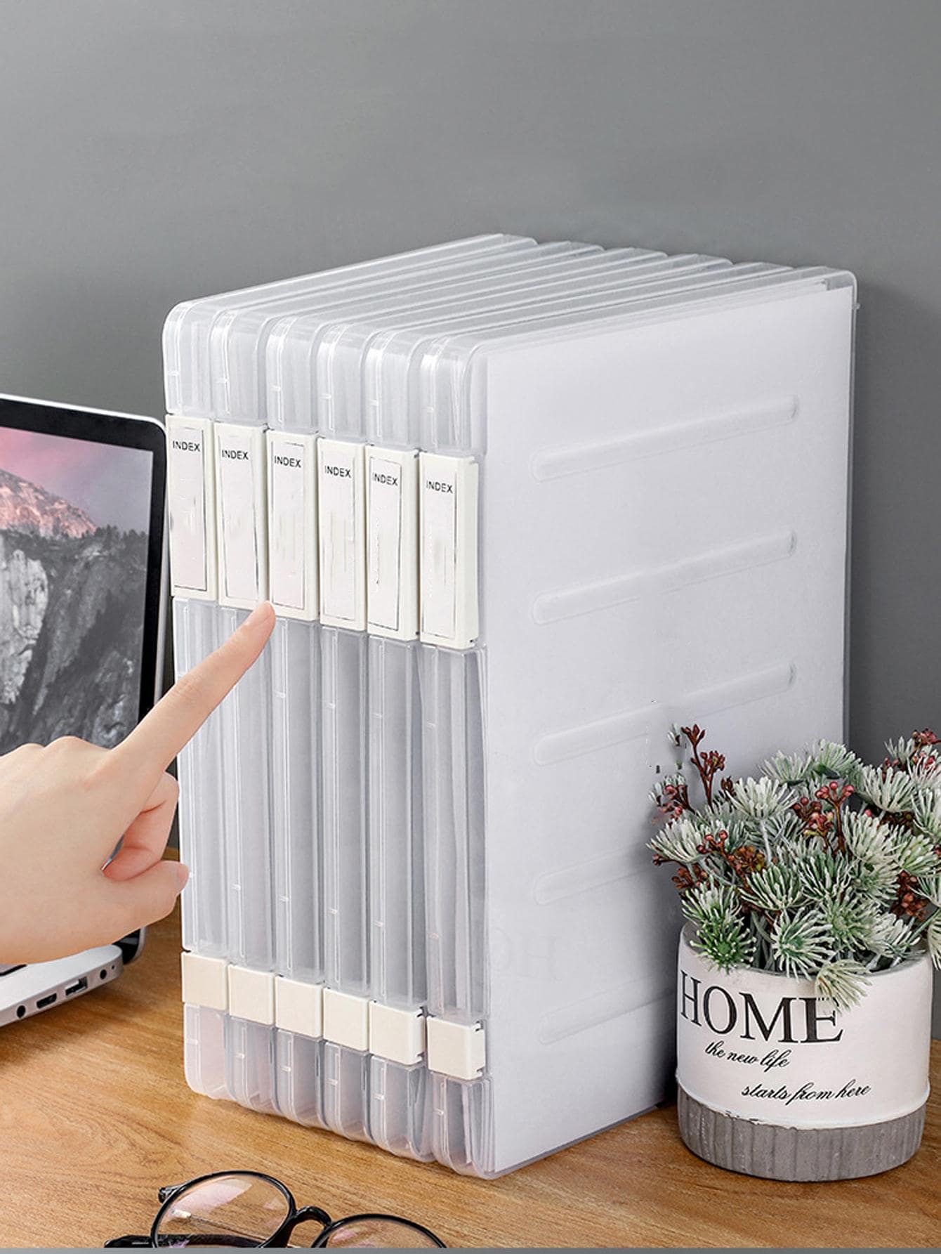 Portable A4 File Storage Box with Buckle Transparent File Storage Box