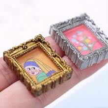 Juego de 5/10/20 piezas DIY con decoraciones de resina lindas con diseños de mini marcos de fotos de pintura al óleo retro para DIY en fundas de teléfono, cintas para el cabello, vasos de agua, imanes de nevera y decoración