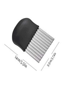 1 pieza de acero inoxidable patata Rebanador papas fritas Cortador - Negro - Ver 6