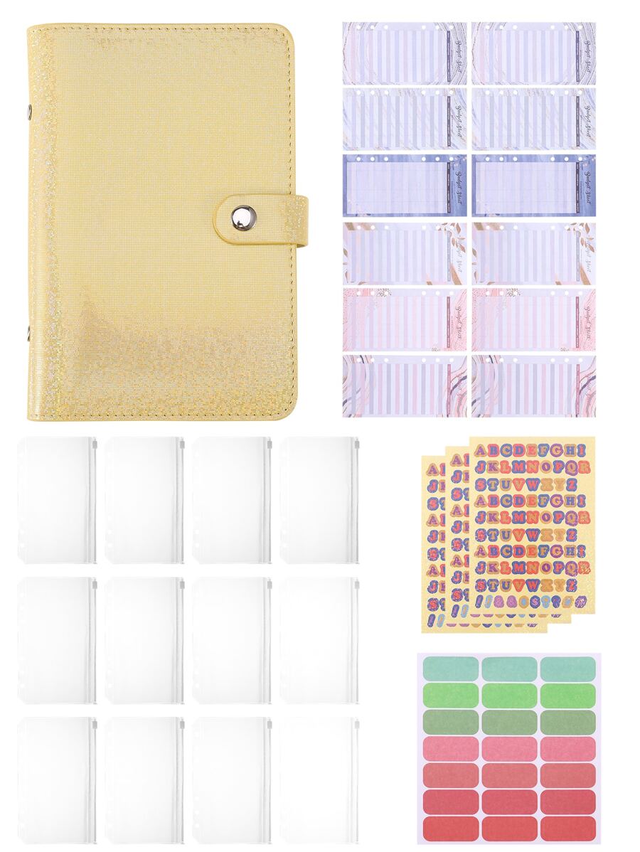 A6 Loose-leaf Accounting Notebook, Creative Budget Planner Set, Financial Planning Journal - Yellow - View 1