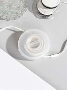 1入組白色迷你便攜式簡約數據線和耳機盤絲整理收納盒 - 白色 - 查看 5