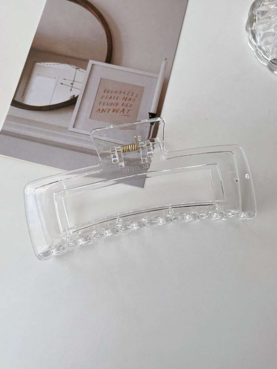 1 件透明发夹，用于头发装饰休闲、发饰、爪夹、发夹、发夹秋冬发夹，适合度假装扮女士 - 無色 - 查看 1