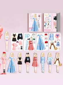 1pc Magnetic Dress-Up Puzzle Sticker Book For Repeated Use , Educational Toy ,Toys ,Kids Toys ,Magneticmagnatic Game,Toys Kids,Fishing Game,Kids Toys Other Kids Dress Up>Other Kids Dress Up,Magnetic Dress Up,Magnetic Doll,Kids Toys,Toys,Magnetic Blocks,Toys,Kids Toys,Magnetic Blocks