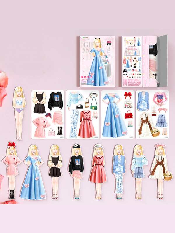 1pc Magnetic Dress-Up Puzzle Sticker Book For Repeated Use , Educational Toy ,Toys ,Kids Toys ,Magneticmagnatic Game,Toys Kids,Fishing Game,Kids Toys Other Kids Dress Up>Other Kids Dress Up,Magnetic Dress Up,Magnetic Doll,Kids Toys,Toys,Magnetic Blocks,Toys,Kids Toys,Magnetic Blocks