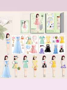 1pc Magnetic Dress-Up Puzzle Sticker Book For Repeated Use , Educational Toy ,Toys ,Kids Toys ,Magneticmagnatic Game,Toys Kids,Fishing Game,Kids Toys Other Kids Dress Up>Other Kids Dress Up,Magnetic Dress Up,Magnetic Doll,Kids Toys,Toys,Magnetic Blocks,Toys,Kids Toys,Magnetic Blocks