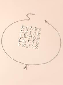 1pc Fashion 26 English Letter Necklace, Stainless Steel Jewelry For Women, Everyday Wear - Silver - View 4