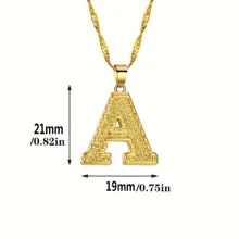 suteyi 1pc Teen' Uppercase Alphabet Initial Pendant Necklace, Stainless Steel Gold Plated A-Z Letter Charm Necklace