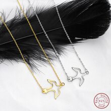 OMID 1 chiếc vòng cổ hình chim bằng bạc S925 cao cấp, kiểu dáng thời trang, có khóa cài cá nhân hóa, phù hợp cho phụ nữ dự tiệc. - vòng cổ - Xem 2