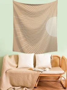 1 件向日葵印花挂毯，现代风格涤纶方形墙壁艺术装饰挂毯，适用于客厅和卧室装饰、房间用品、房间旗帜 - 米色 - 查看 7