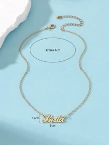1個金屬簡約字母bella名字吊墜項鍊 - 金黃色 - 查看 4