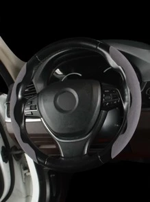 扣式汽車方向盤套,防滑,適合大多數汽車 - 淺灰色 - 查看 1