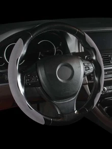 扣式汽車方向盤套,防滑,適合大多數汽車 - 淺灰色 - 查看 3