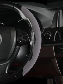 扣式汽車方向盤套,防滑,適合大多數汽車 - 淺灰色 - 查看 4