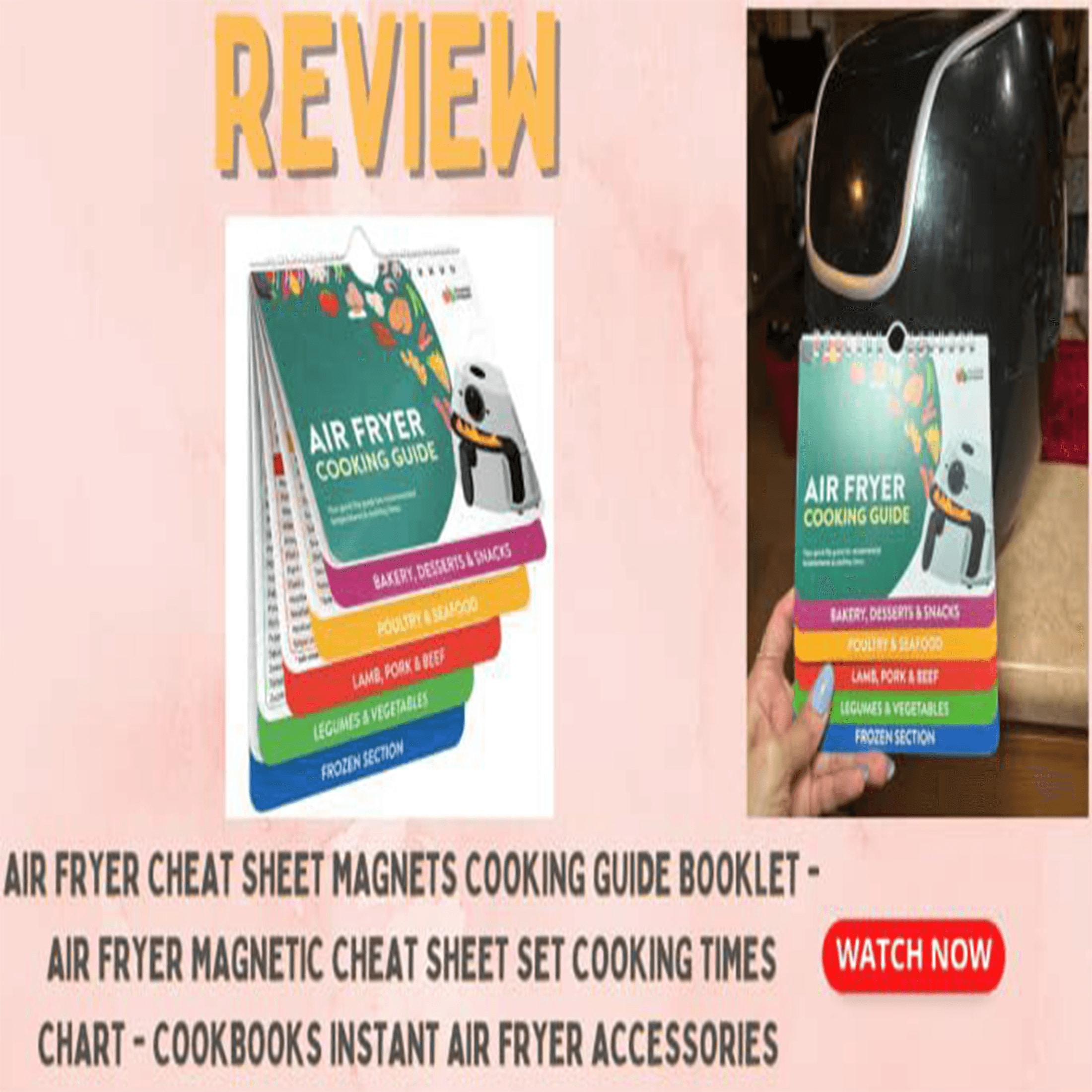 1pc Pressure Cooker & Air Fryer Recipes Cheat Sheet Set For