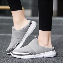 Đúng mốt Của phụ nữ Giải trí Kích thước lớn Nhẹ Thoáng khí Đế mềm Giày dép - Màu Xám nhạt - Xem 7