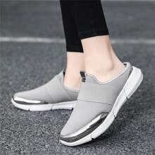 Đúng mốt Của phụ nữ Giải trí Kích thước lớn Nhẹ Thoáng khí Đế mềm Giày dép - Màu Xám nhạt - Xem 6