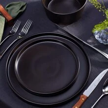 Beijiyi Dinnerware Set, Service For 4, Black Matte - Black - View 3