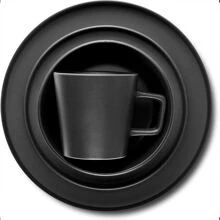 Beijiyi Dinnerware Set, Service For 4, Black Matte - Black - View 9