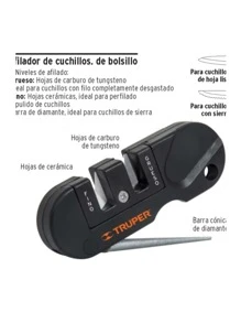 Afilador de cuchillos, de bolsillo, 14016 Truper - Negro - Ver 2