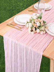 長方桌布,長款起司布波西m亞紗布長方桌布適合婚禮生日假日派對鄉村餐桌裝飾品 - 粉色 - 查看 1