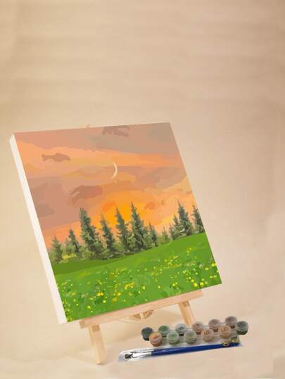 Paint By Numbers For Adults Beginners, 20 Wx20 L/30 Wx30 L Canvas Pictures Drawing Paintwork With 2 Pcs Paintbrushes,Acrylic Pigment Flowers And Landscapes