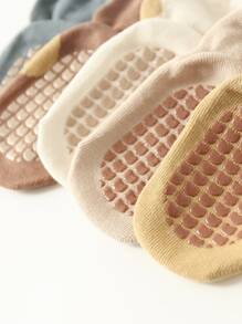 5 雙裝新季嬰幼兒膠點防滑襪子,卡通設計 - 彩色 - 查看 6