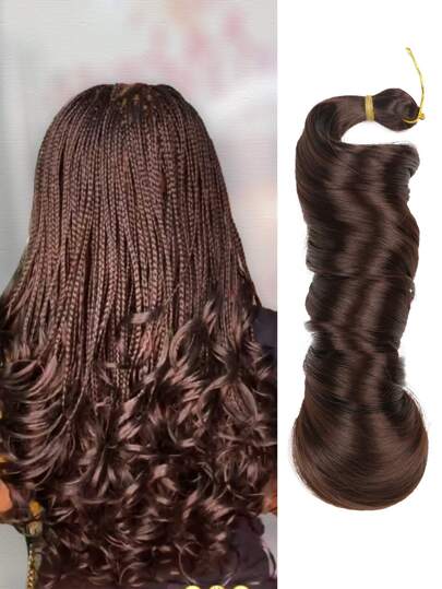 New Year Gift Synthetic French Curly Extensions Hair Black Chocolate Brown Purple Pink Ombre Red  Multi-Color Colourful Spiral Curly Crochet Braids Hair High Temperature Loose Wave Curl Braiding Hair Extensions For Women Daily Holidays And Cosplay Braided Hair Woven Hair 1 Pack