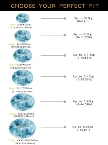 1入組長毛絨紮染藍色，四個季節，透氣，保暖，寵物床適合各種尺寸貓和狗，所有季節 - 藍色 - 查看 10