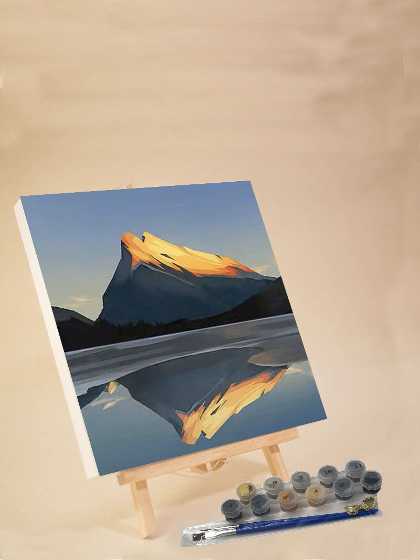 成人入门级数码油画，20x20英寸/30x30英寸画布，包含2支画笔、丙烯颜料、花卉和风景图案