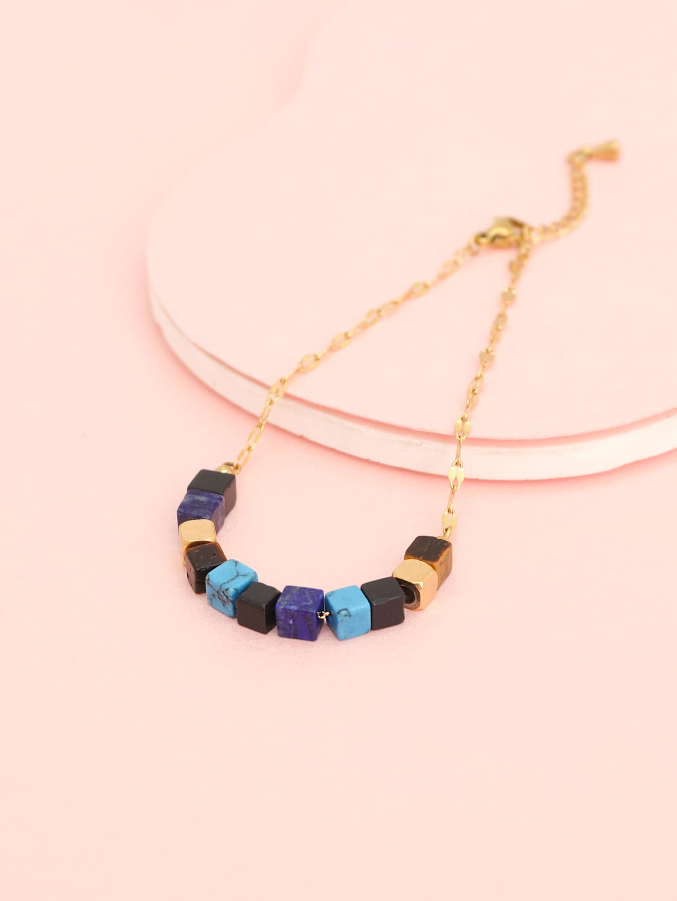 1pc Fashionable Square Link Chain Bracelet Suitable For Men And Women For Daily Wear