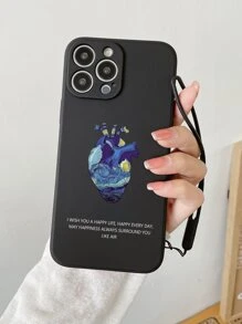 Heart Pattern Phone Case With Lanyard Compatible With iPhone 15/15Pro/15Plus/15Promax