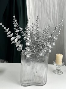 10 件人造桉树叶茎，颜色有绿色、蓝色、银色、金色、酒红色等多种颜色；真实触感，适用于婚礼花束、餐桌摆饰、家居装饰和室内绿植、情人节礼物、返校房间装饰学校用品、假植物