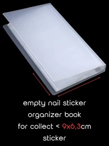 84 Slots Empty Nail Stickers Album Transparent Display Decals Organizer Sliders Holder Nail Art Tools Photo Showing Shelf - White - View 2