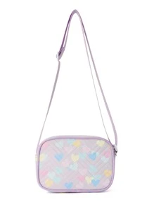 Girls Purple Heart Design Novelty Bag - Mauve Purple - View 4