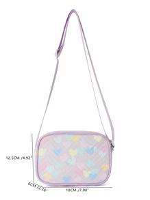 Girls Purple Heart Design Novelty Bag - Mauve Purple - View 5