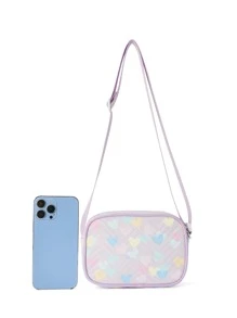 Girls Purple Heart Design Novelty Bag - Mauve Purple - View 3