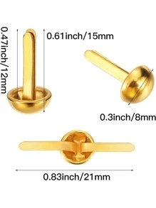 Gold Round Buckle, Suitable For Handmade Crafts, Artwork Production, Decoration, Scrapbook Diy Supplies - Gold - View 2