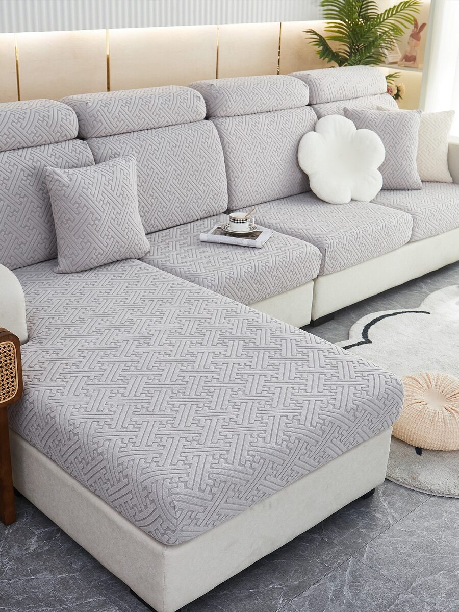 1 PC Jacquard Polyester Sofa Nắp Bảo Vệ Phòng Khách Thun Ghế Sofa - Màu Xám nhạt - Xem 1