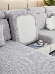 1 PC Jacquard Polyester Sofa Nắp Bảo Vệ Phòng Khách Thun Ghế Sofa - Màu Xám nhạt - Xem 2