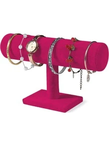 1pc Velvet Bracelet Display Tray Stand For Bracelets And Watches - Hot Pink - View 1