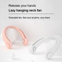 1入組ABS挂脖風扇,現代粉色的可充電挂脖無葉風扇適用於日常生活 - 粉色 - 查看 11