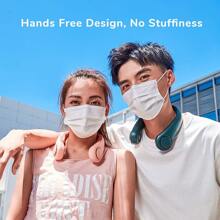 1入組ABS挂脖風扇,現代粉色的可充電挂脖無葉風扇適用於日常生活 - 粉色 - 查看 5