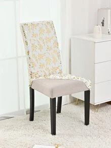 1 Miếng Độ đàn hồi cao Mẫu Vàng Bao ghế , Thích hợp Đối với Phòng khách Ăn uống Cái ghế - trắng - Xem 3